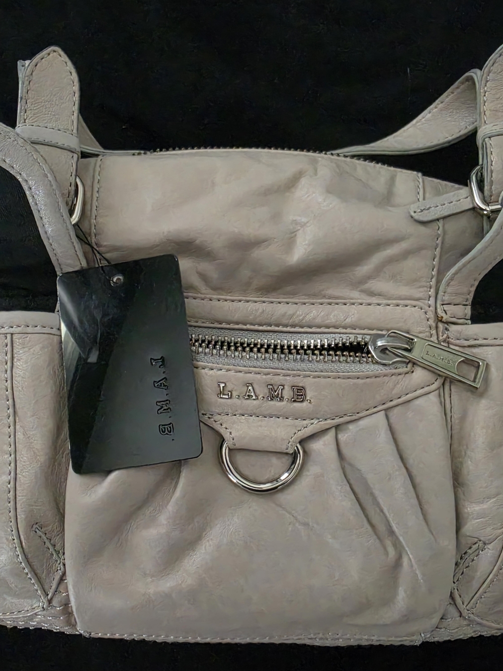 L.A.M.B. Women's Leather Shoulder Bag Ghost - Picture 9 of 10